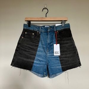 BDG Spliced Patchwork Denim high waist Pax Shorts